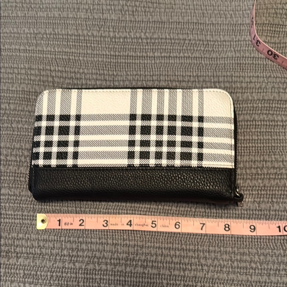 Plaid Black and White Wallet